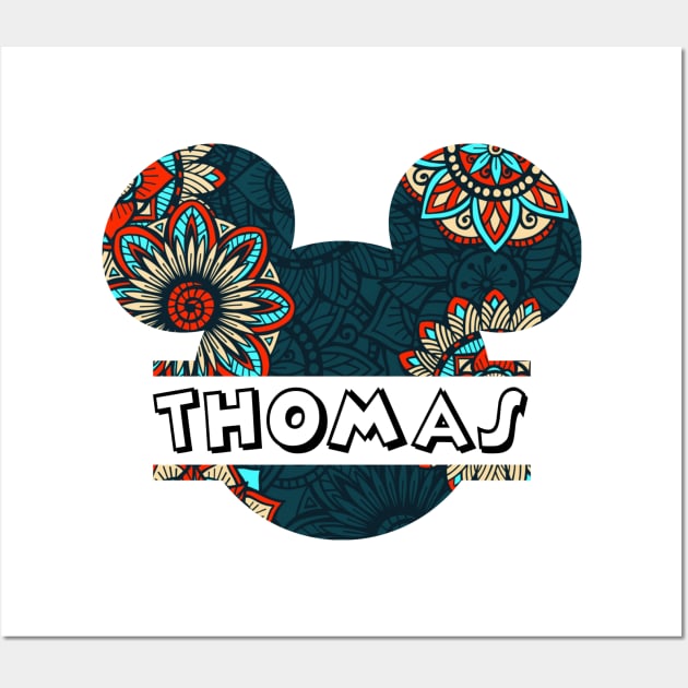 Thomas Name With Seamless Pattern Wall Art by Maddalena's